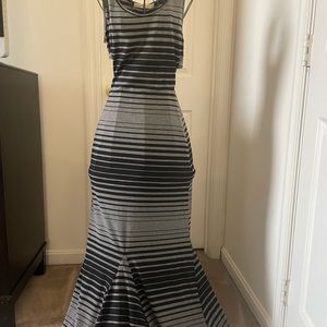 Black and gray, size small maxi dress with back cutout